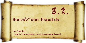 Beszédes Kandida névjegykártya